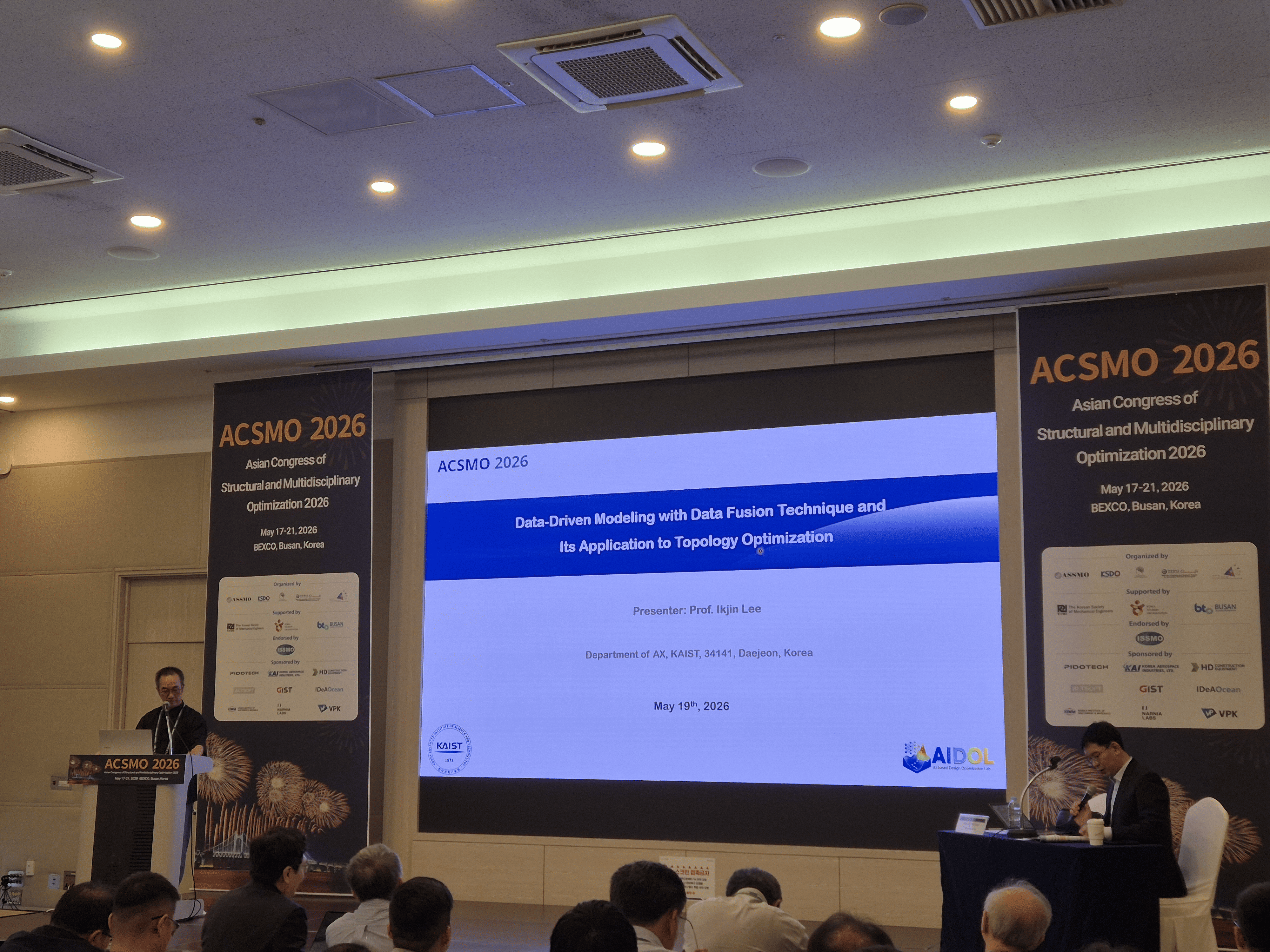 KAIST 이익진 교수, 2026 ACSMO 학회에서 데이터 융합 기반 위상 최적화 기조강연 및 ASSMO Award 수상